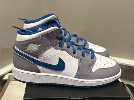 Nike Jordan 1 Mid True Blue Cement (GS)