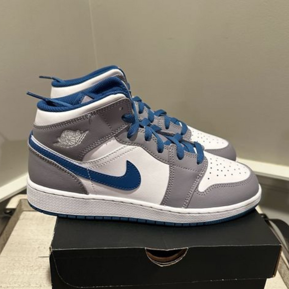 Jordan 1 Mid True Blue Cement (GS)