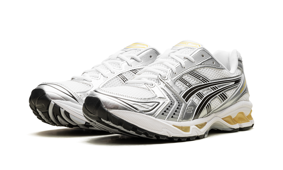 ASICS GEL-Kayano 14 Tai Chi Yellow 1203A537-101 SneakerMood Pair, three-quarter view