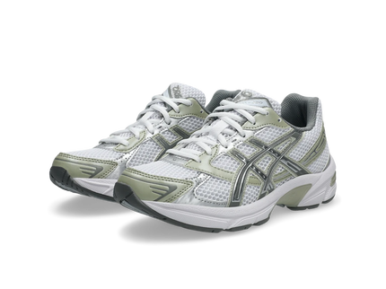 ASICS Gel-1130 White Dried Leaf Green (Women's) 1202A164-124 SneakerMood Pair, three-quarter view