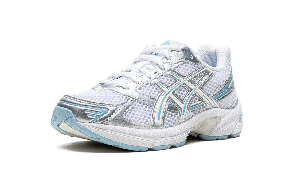 ASICS Gel-1130 White Ivory Light Blue (Women's) 1202A504-100 SneakerMood Front three-quarter view