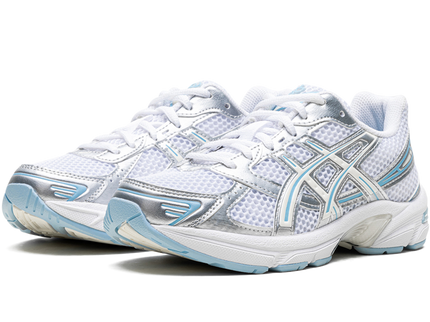 ASICS Gel-1130 White Ivory Light Blue (Women's) 1202A504-100 SneakerMood Pair, three-quarter view