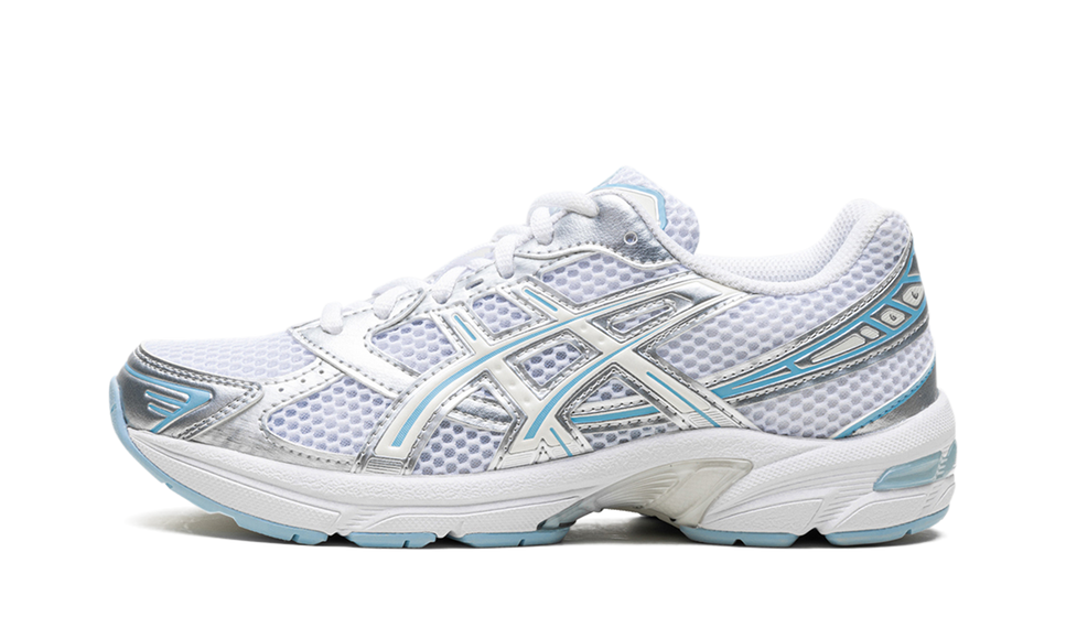 ASICS Gel-1130 White Ivory Light Blue (Women's) 1202A504-100 SneakerMood Side view, toe pointing left