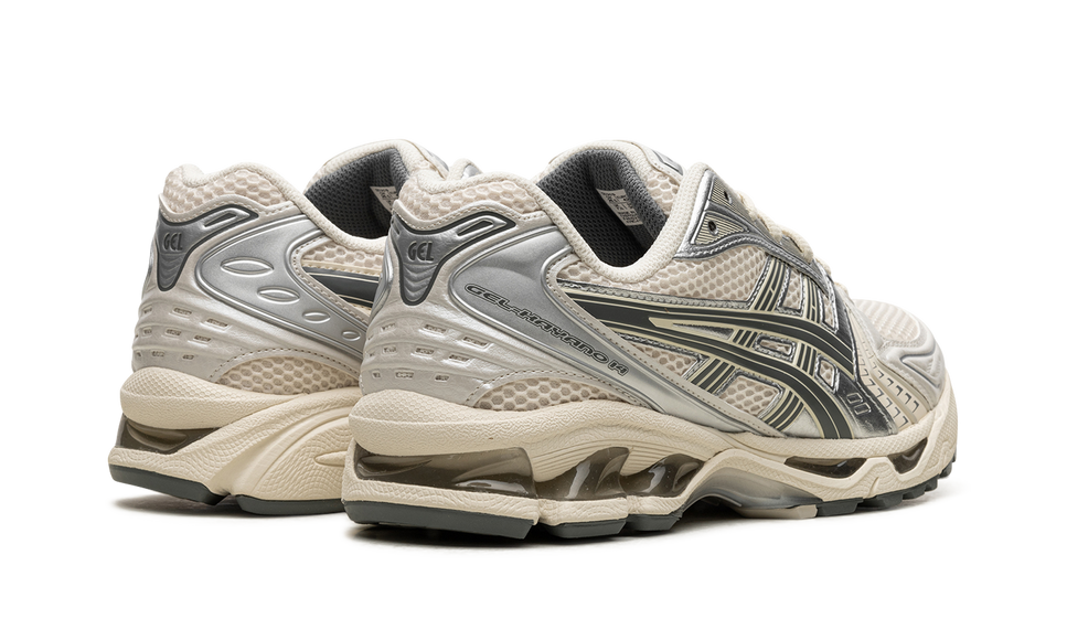 ASICS Gel-Kayano 14 Birch Dark Pewter 1201A019-200 SneakerMood Pair, rear three-quarter view