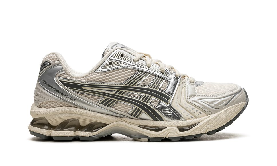 ASICS Gel-Kayano 14 Birch Dark Pewter 1201A019-200 SneakerMood Side view, toe pointing right
