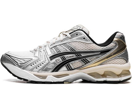 ASICS Gel-Kayano 14 Birch Pure Silver 1203A537-200 SneakerMood Side view, toe pointing left