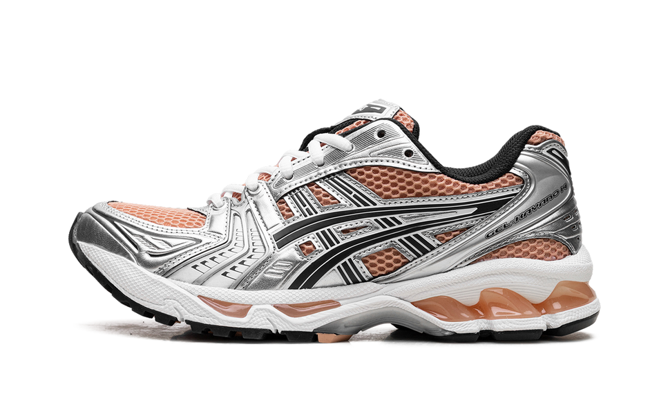 ASICS Gel-Kayano 14 Sepia Pure Silver 1203A537-201 SneakerMood Side view, toe pointing left