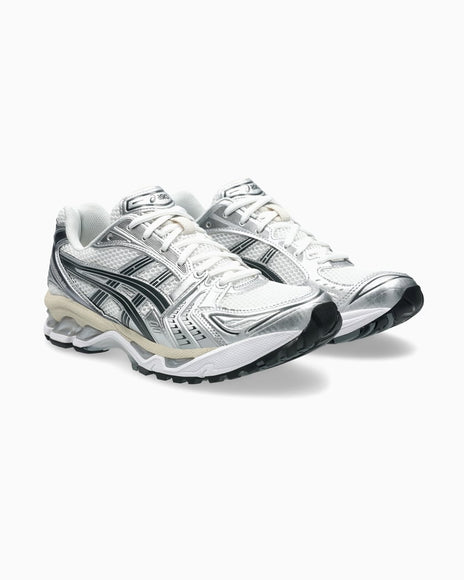 ASICS Gel-Kayano 14 White Graphite Grey 1203A537-110 SneakerMood Pair, front three-quarter view