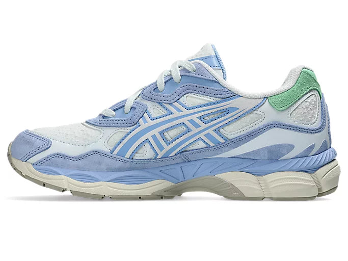 ASICS Gel-NYC Airy Blue Stone Wash 1203A826-400 SneakerMood Side view, toe pointing left