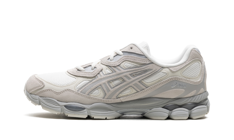 ASICS Gel-NYC Cream Grey 1203A739-100 SneakerMood Side view, toe pointing left