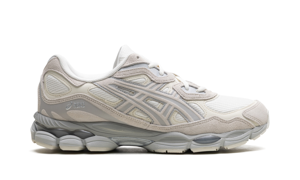 ASICS Gel-NYC Cream Grey 1203A739-100 SneakerMood Side view, toe pointing right