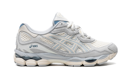 ASICS Gel-NYC Ivory Mid Grey 1203A372-600 SneakerMood Side view, toe pointing right