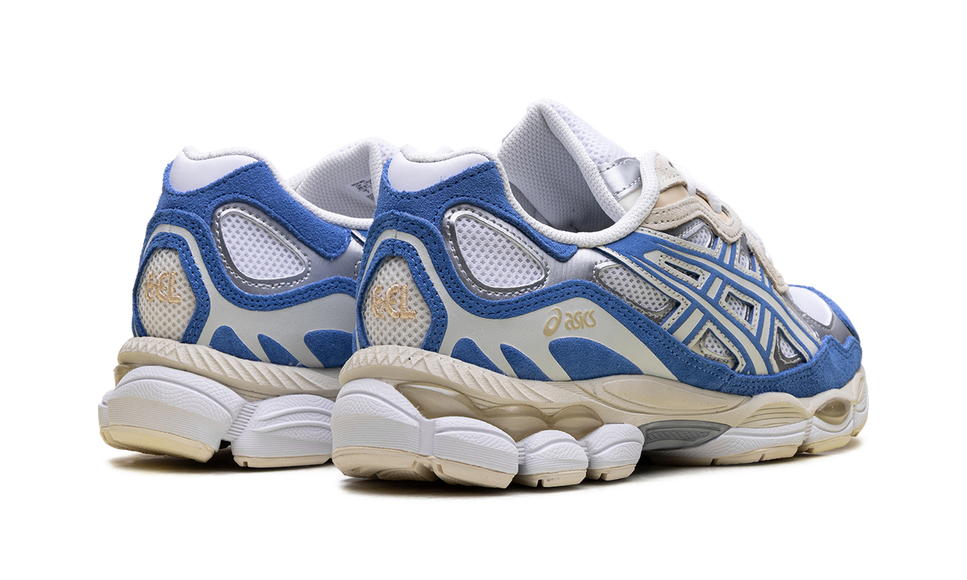 ASICS Gel-NYC White Blue Coast 1203A383-116 SneakerMood Pair, rear three-quarter view