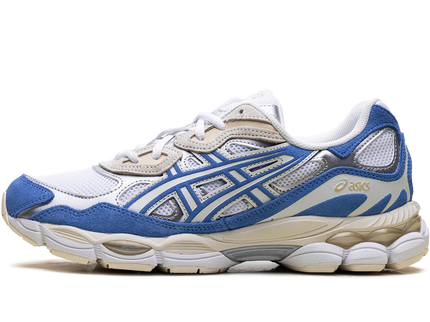 ASICS Gel-NYC White Blue Coast 1203A383-116 SneakerMood Side view, toe pointing left