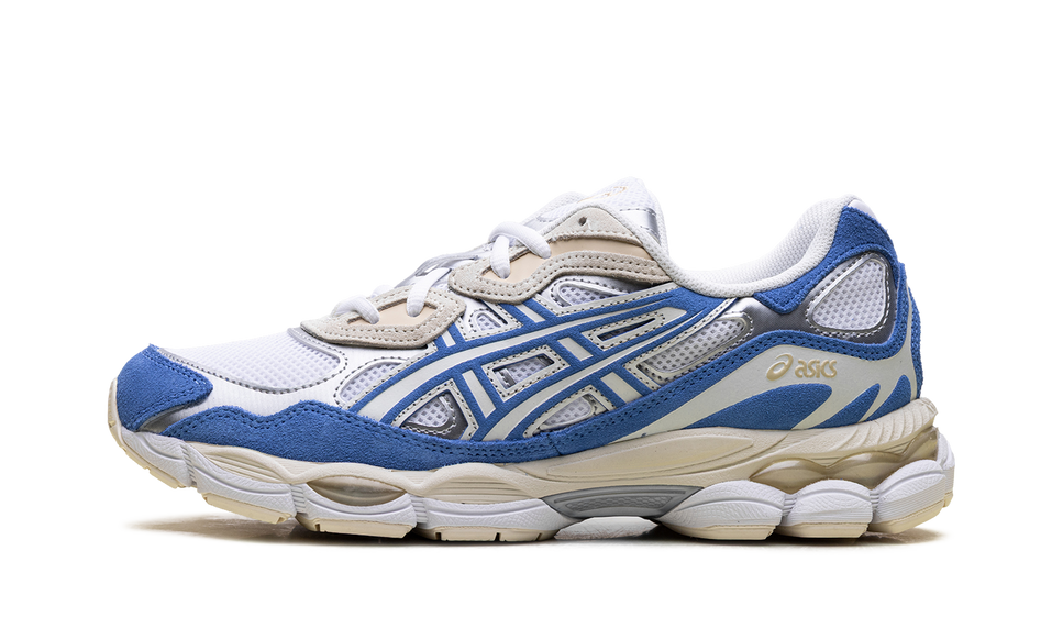 ASICS Gel-NYC White Blue Coast 1203A383-116 SneakerMood Side view, toe pointing left