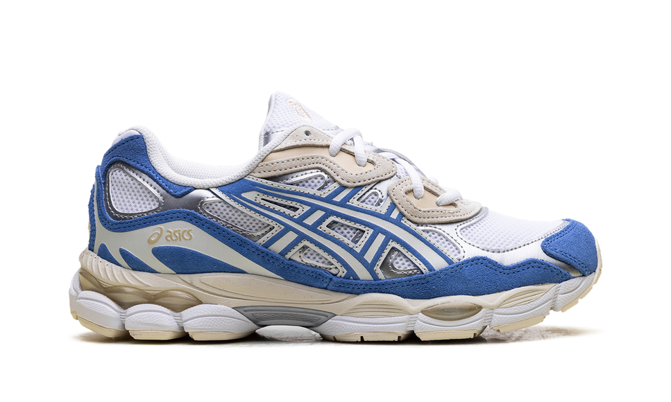 ASICS Gel-NYC White Blue Coast 1203A383-116 SneakerMood Side view, toe pointing right