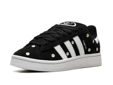 Adidas Campus 00s Core Black Floral (Women's) IF9640 SneakerMood Front three-quarter view
