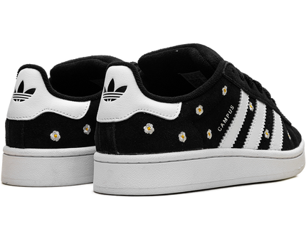 Adidas Campus 00s Core Black Floral (Women's) IF9640 SneakerMood Pair, rear three-quarter view