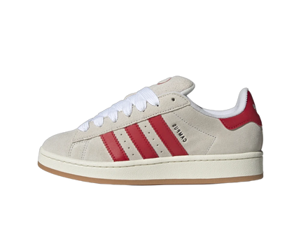 Adidas Campus 00s Crystal White Better Scarlet (Women's) GY0037 SneakerMood Side view, toe pointing left