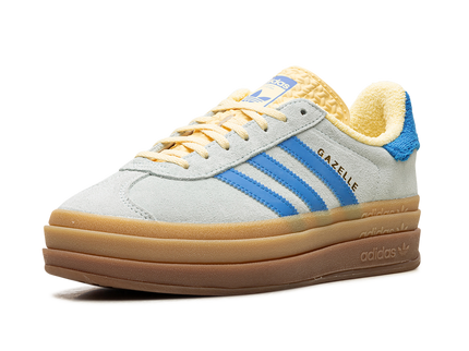 Adidas Gazelle Bold Almost Blue Yellow (Women's) IE0430 SneakerMood Front three-quarter view