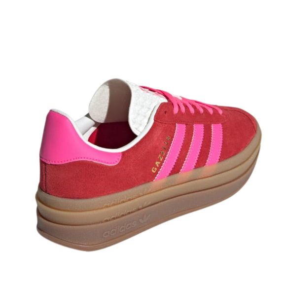 Adidas Gazelle Bold "Collegiate Red / Lucid Pink" IH7496 SneakerMood Rear three-quarter view