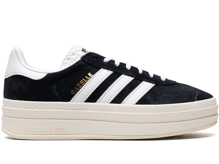Adidas Gazelle Bold Core Black White (Women's) HQ6912 SneakerMood Side view, toe pointing right