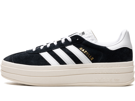 Adidas Gazelle Bold Core Black White (Women's) HQ6912 SneakerMood Side view, toe pointing left