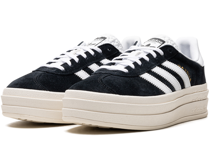 Adidas Gazelle Bold Core Black White (Women's) HQ6912 SneakerMood Pair, front three-quarter view