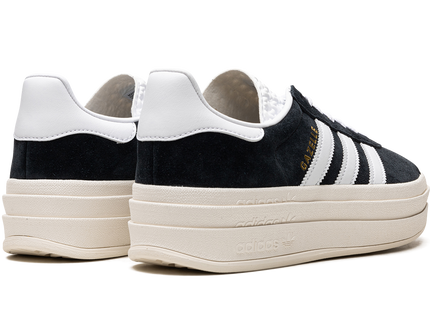 Adidas Gazelle Bold Core Black White (Women's) HQ6912 SneakerMood Pair, rear three-quarter view