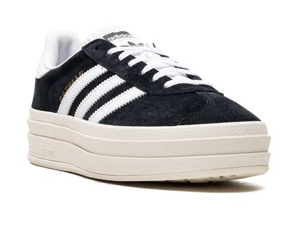 Adidas Gazelle Bold Core Black White (Women's) HQ6912 SneakerMood Front three-quarter view