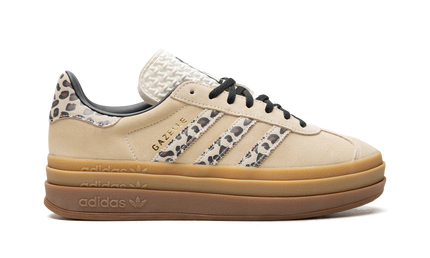 Adidas Gazelle Bold Cream Black Leopard (Women's) JI1370 SneakerMood Side view, toe pointing right