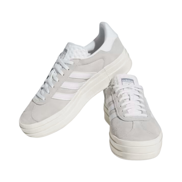 Adidas Gazelle Bold Grijs HQ6893 SneakerMood Pair front three-quarter view