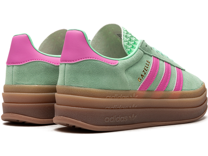 Adidas Gazelle Bold Pulse Mint Pink (Women's) H06125 SneakerMood Pair, rear three-quarter view