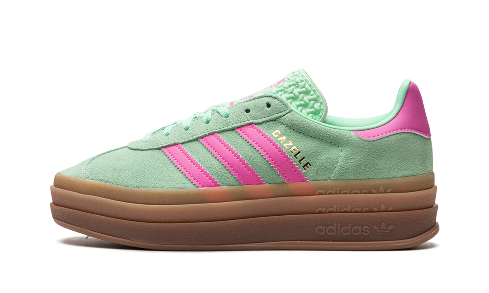 Adidas Gazelle Bold Pulse Mint Pink (Women's) H06125 SneakerMood Side view, toe pointing left
