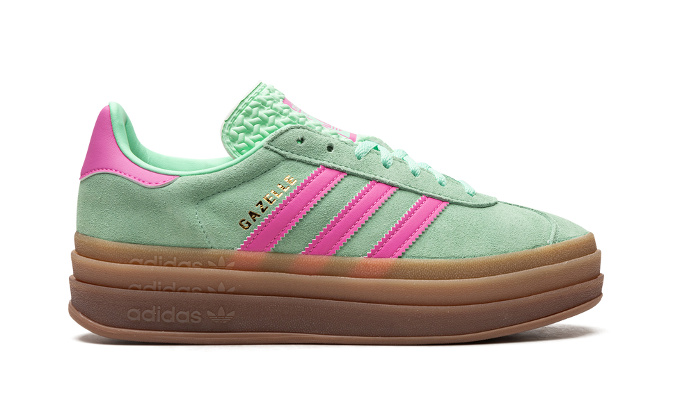 Adidas Gazelle Bold Pulse Mint Pink (Women's) H06125 SneakerMood Side view, toe pointing right