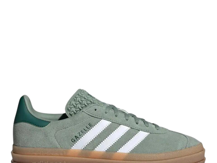 Adidas Gazelle Bold Silver Green ID6998 SneakerMood Side view toe pointing right