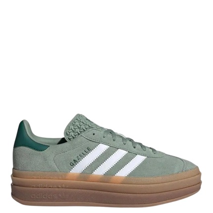 Adidas Gazelle Bold Silver Green ID6998 SneakerMood Side view toe pointing right
