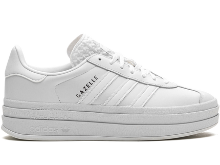 Adidas Gazelle Bold Triple White (Women's) IE5130 SneakerMood Side view, toe pointing right