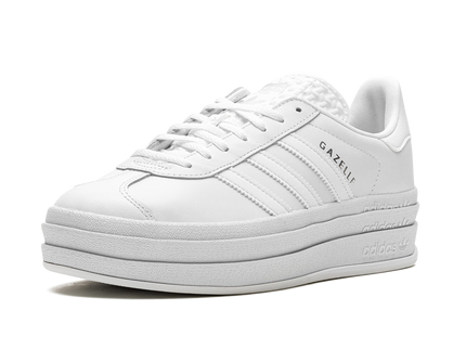 Adidas Gazelle Bold Triple White (Women's) IE5130 SneakerMood Front three-quarter view