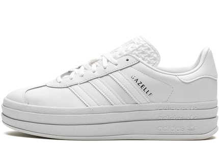 Adidas Gazelle Bold Triple White (Women's) IE5130 SneakerMood Side view, toe pointing left