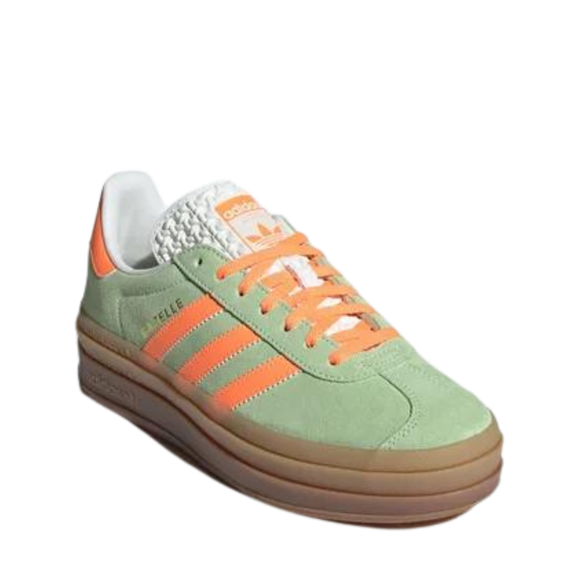 Adidas Gazelle Bold W Semi Green Spark IH7495 SneakerMood Front three-quarter view