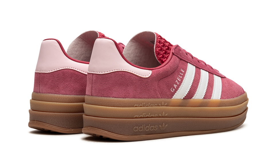 Adidas Gazelle Bold Wild Pink (Womens) ID6997 SneakerMood Pair, rear three-quarter view