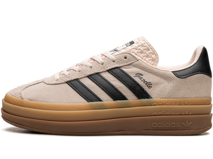 Adidas Gazelle Bold Wonder Quartz Black Gum (Women's) IE0429 SneakerMood Side view, toe pointing left