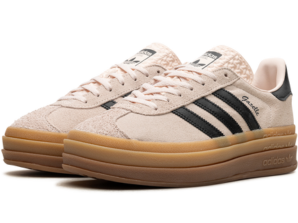 Adidas Gazelle Bold Wonder Quartz Black Gum (Women's) IE0429 SneakerMood Pair, front three-quarter view