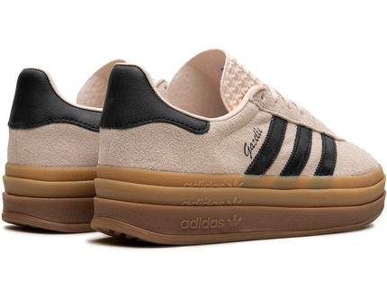 Adidas Gazelle Bold Wonder Quartz Black Gum (Women's) IE0429 SneakerMood Pair, rear three-quarter view