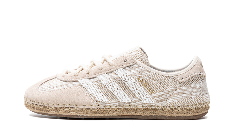 Adidas Gazelle CLOT Halo Ivory IH3144 SneakerMood Side view, toe pointing left
