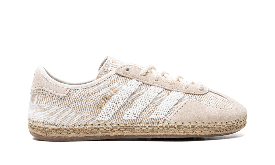 Adidas Gazelle CLOT Halo Ivory IH3144 SneakerMood Side view, toe pointing right