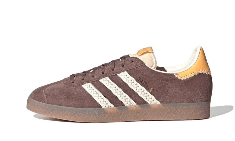 Adidas Gazelle Earth Strata Cream White IE3693 SneakerMood Side view, toe pointing left