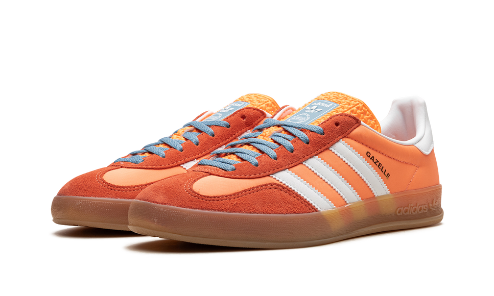 Adidas Gazelle Indoor Beam Orange HQ9016 SneakerMood Pair, front three-quarter view