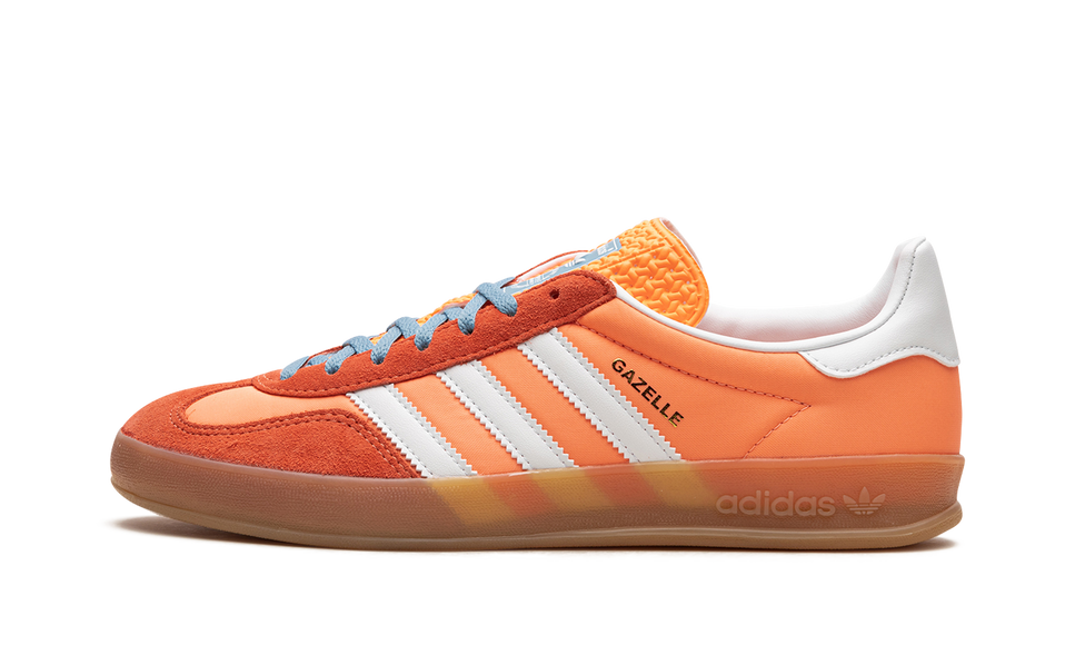 Adidas Gazelle Indoor Beam Orange HQ9016 SneakerMood Side view, toe pointing left